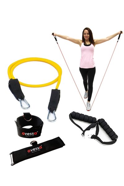 Latex-10 Resistance Band Hand and Foot Attachment Set