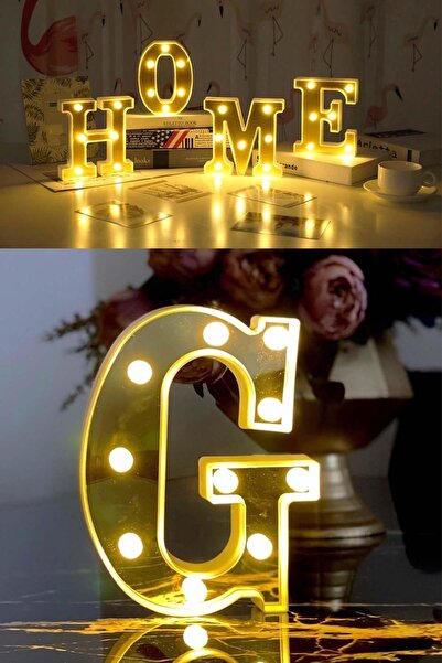 Декоративна 3D буква G со LED осветлување, голема големина, за организација на роденденски прослави