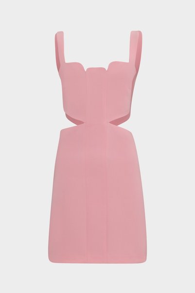 Premium strap side window mini woven women's dress