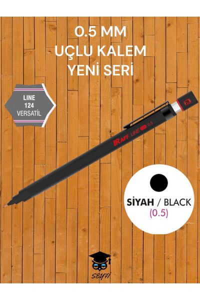 Raff Line 124 0.5 Mm механички молив нова серија разноврсен молив 0.5 Mm црна боја