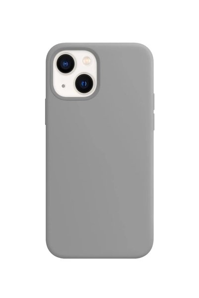 Apple iPhone 13-14-15 Launch Case with Velvet Inside, Raised Camera Silicone Cover, Gray