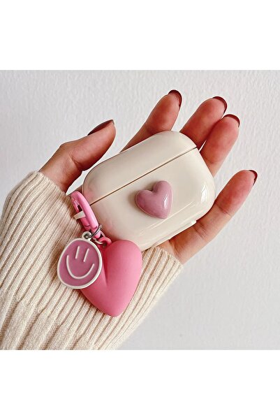 Airpods Pro 2-ра генерација компатибилна футрола за слушалки со розова срцевидна тока Pro Ios компатибилна