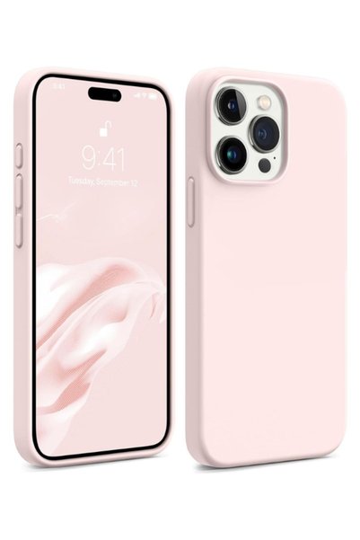 iPhone 15 Pro Case Velvet Launch Soft Soft Liquid Silicone Camera Protection Cover Pink