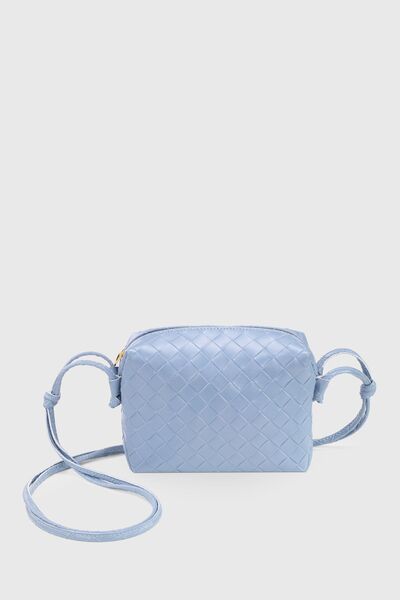 Blue Knitted Bag with Cross Strap - 260