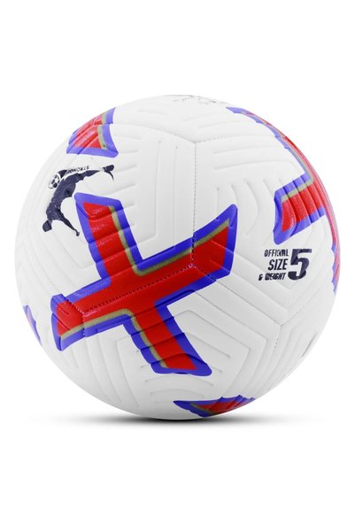 Football Ball No 5 White Red Bsf-022