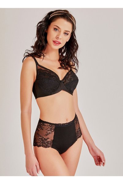 Women's Black High Waist Panties 589