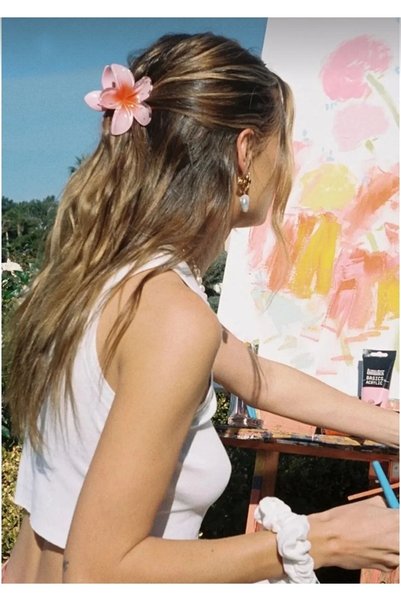 Women's Pink Flower Hair Clip & Eco-Friendly & High Quality