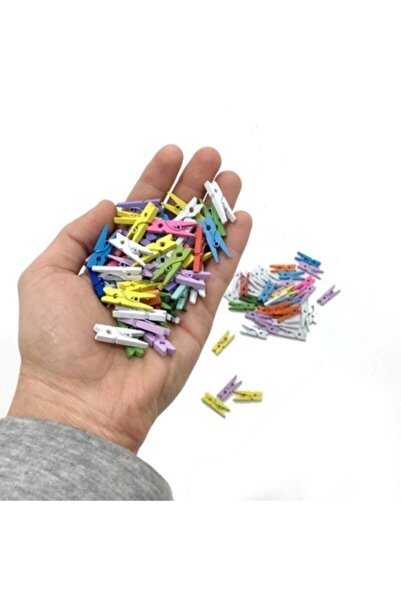 Мали шарени штипки 50-пакување мини дрвени штипки 2.5 cm