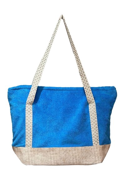 Blue Cotton Beach Bag - Towel