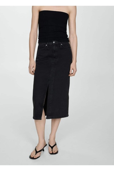Midi denim skirt