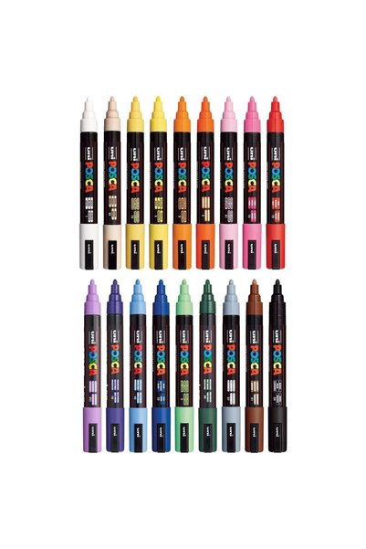 Posca Marker Pen Pc-5M (1.8-2.5 mm) Set of 18