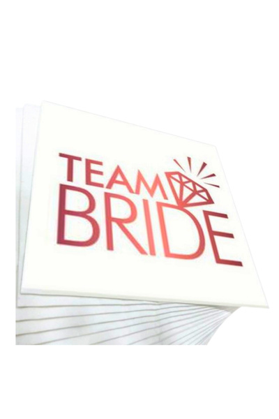 Салфетки Team Bride со позлата во боја на розево злато 16 парчиња украси за моминска вечер Bride To Be додатоци