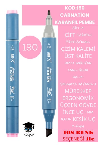 Professional Double Tarfine Fine Tip Ink Permanent Drawing Pen - Sketch 2-6mm, Long Sketch 1mm