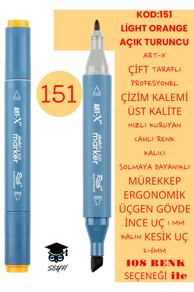 DOUBLE-SIDED PROFESSIONAL DRAWING PEN PERMANENT INK TRIANGULAR BODY FINE TIP 1 MM CHISEL TIP 2-6MM SKETCH