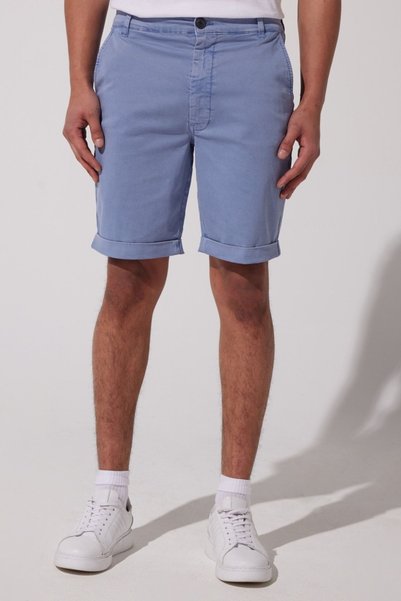 Regular Fit Regular Cut Normal Waist Navy Blue Flexible Shorts