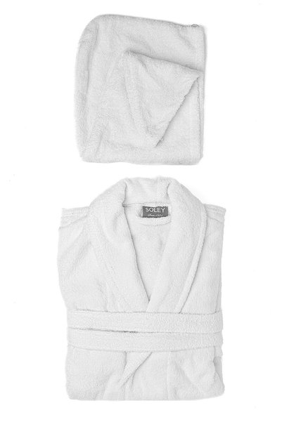 |   Mayda |   Extra Soft 100% Cotton Hair Cap & Women's Bathrobe Set