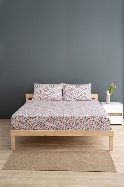 |   Liberty |   100% Cotton Double Size 160 X 200 Elastic Sheet Set