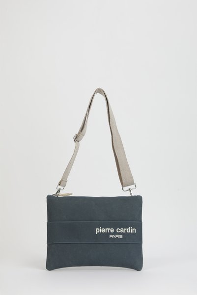 Navy Blue Waxed Canvas Women's Crossbody Bag 05Po23Y3500