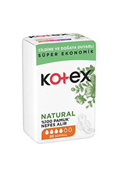 ( 3 ПАРЧИЊА ) Kotex Natural Ultra Quadro нормални хигиенски влошки 20-пакување