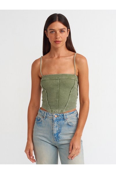 20794 Strappy Crop Top-Green