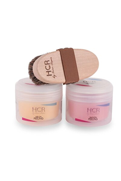 HCR Beauty сет за нега-5 (SMOOTH SCRUB+MELONSCRUB PEELING + четка за тело од коњски влакна 100% природна органска)