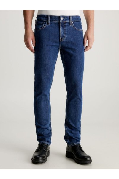 Men's Denim Fabric Regular Waist Straight Model Navy Blue Jeans K10K112374-1BJ