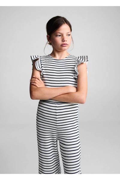 Frilly Striped Jumpsuit