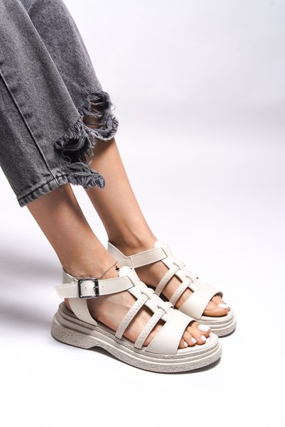 Kunzirn Women's Sandals 0012203 Beige Skin