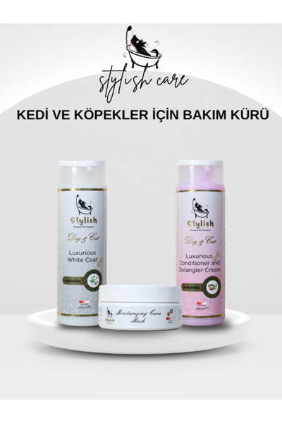 третман за нега за бели крзнени мачки и кучиња сет од 3