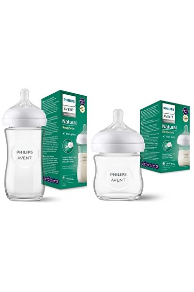 Сет стаклени шишиња за бебиња 120 Ml 0-6 месеци 240 Ml 6-12 месеци