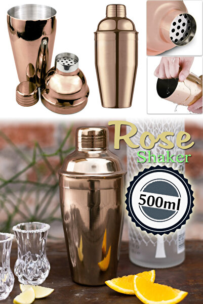 Шејкер за коктели 500ml од нерѓосувачки челик боја на роза RA908