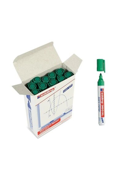 Whiteboard Pen Cap Off E-360 Green 9 Pcs