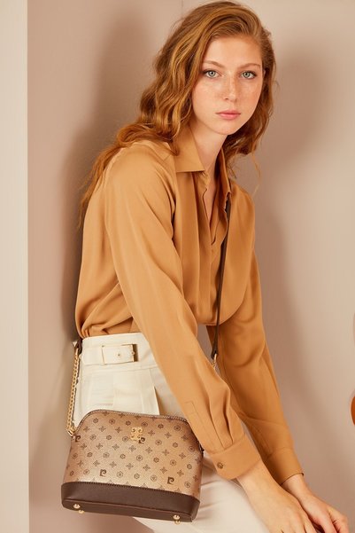 Gold Monogram Women's Shoulder Bag 05PO22Y1529