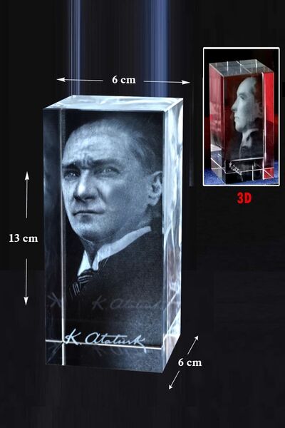 - Кристална коцка со слика на Ататурк