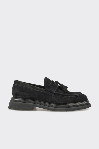 Black Leather Men's Casual Shoes