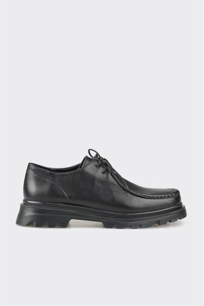 Black Leather Women's Casual Shoes