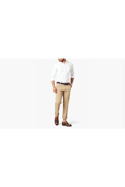 Smart 360 Flex Beige Workday Slim Fit Trousers