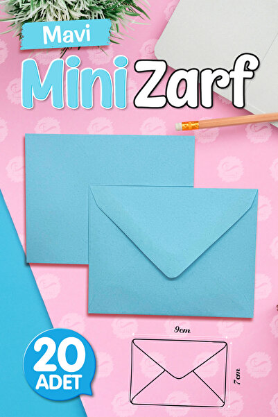 Мини плик син 9x7 cm 20 парчиња