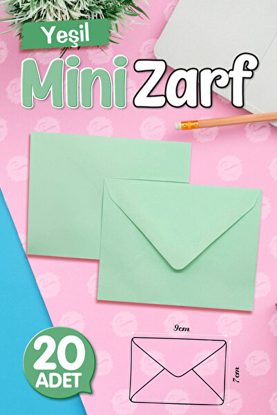 Мини плик зелен 9x7 cm 20 парчиња