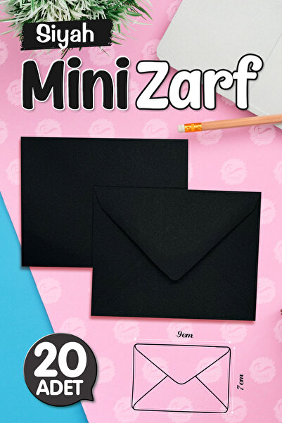Мини плик црн 9x7 cm 20 парчиња