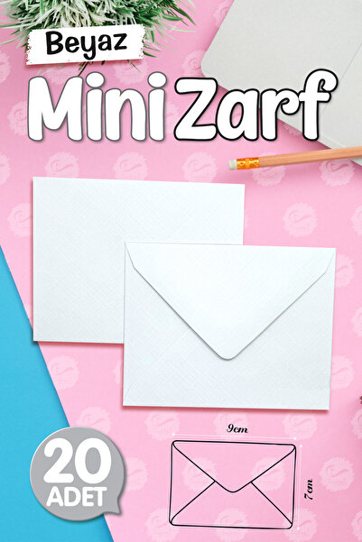Мини плик бел 9x7 cm 20 парчиња