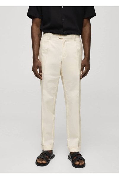 Cotton Linen Pleated Trousers