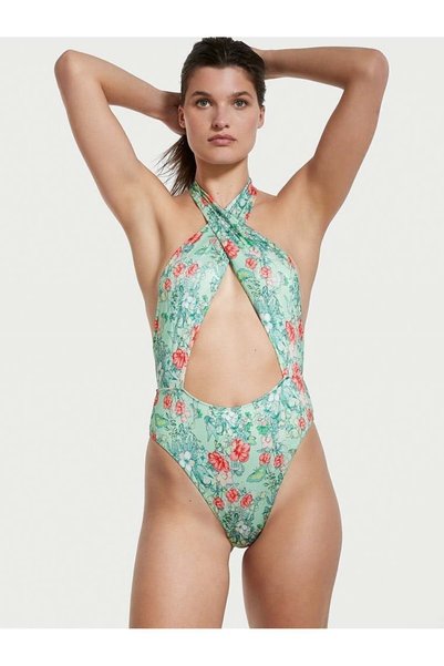 Halter Neck Swimsuit with Cut-Out Detail