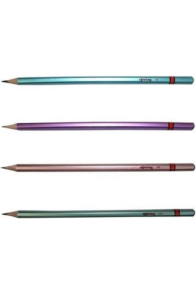 Rotring Lead Metallic Pencil - Hb 4 Model, 4 Pcs
