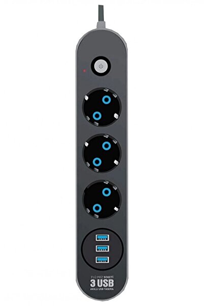 Групна приклучница со заштита од пренапон 3x и 3x USB излез за полнење