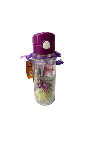 500 ml Girl's Water Bottle with Plastic Straw