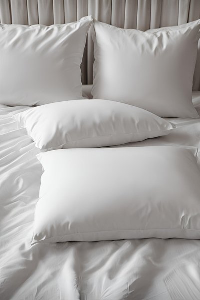2-Piece Bead Silicone Fiber Filled Microfiber Pillow, 1000 gram Filled Hotel Pillow 50x70 cm