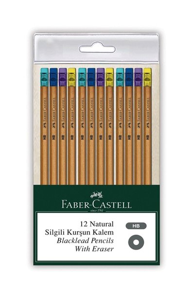 Faber Natural Pencil with Eraser 12 pcs