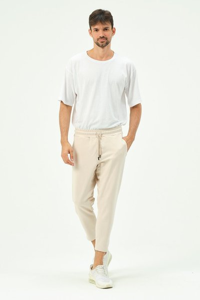 Men's Straight Leg Sweatpants with Back Pocket 783 Stone