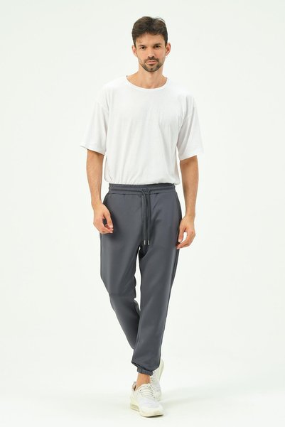 Men's Elastic Leg Sweatpants with Side Pockets 853 Smoked